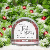 Plaid First Christmas Grandparents Photo Christmas (Noël)