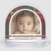 Plaid First Christmas Grandparents Photo Christmas (Arrière)