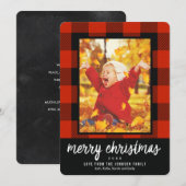 Plaid Foto Vrolijk Kerstvakantie Kaart (Voorkant / Achterkant)