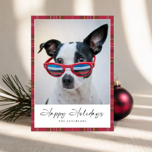 Plaid Funny Chien Joyeux Vacances Carte photo