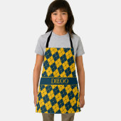 Plaid gele chocolade minimaal patroon schort (Insitu)