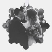 Plaid Getrouwd & Vrolijk Script Grote Foto Kerstmi Ornament Kaart (Voorkant)