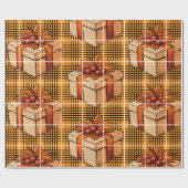 Plaid Gift Thanksgiving Wrapping Paper Cadeaupapier (Vlak)