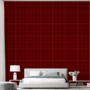 Plaid Gingham Check Square Red Room Behang
