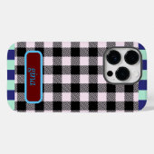 Plaid Gingham gepersonaliseerd Case-Mate iPhone Case (Achterkant (horizontaal))