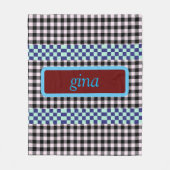Plaid Gingham gepersonaliseerd Fleece Deken (Voorkant)