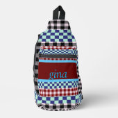 Plaid Gingham gepersonaliseerd Sling Bag (Voorkant)