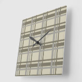 Plaid gray and cream vierkante klok (Hoek)