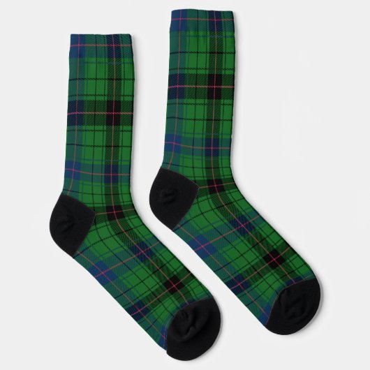Plaid Green Check Elegant Rustic Tartan Sokken (Rechts)