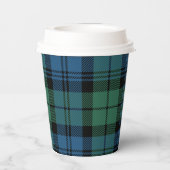 Plaid Green Check Kerstvakantie Tartan Papieren Bekers (Achterkant)
