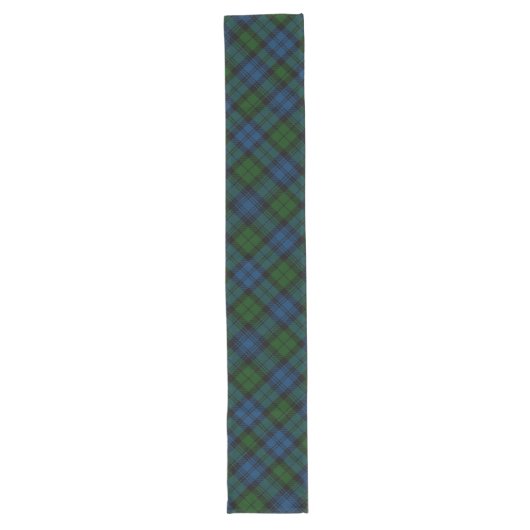 Plaid Green Family Rustic Tartan Lange Tafelloper (Voorkant)