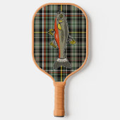 Plaid Grijs Sinaasappel Geel Groen Zwart Wit Forel Pickleball Paddle (Achterkant)