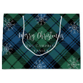 Plaid Groen Blauw Rustiek Campbell Tartan Groot Cadeauzakje (Voorkant)