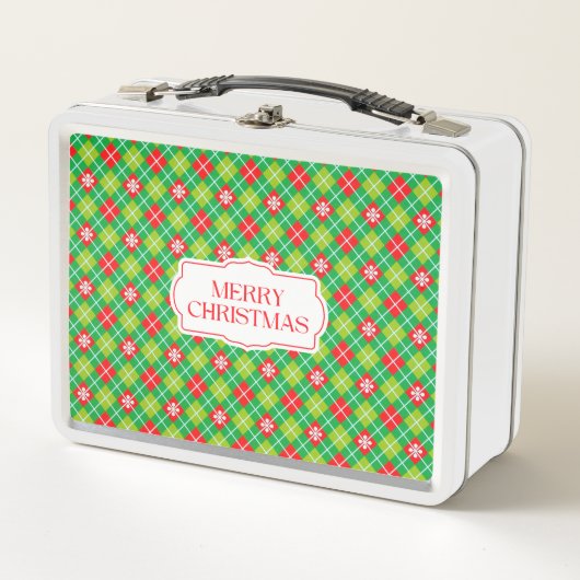 Plaid Groen en Rood Vrolijk Kerstfeest (Voorkant)