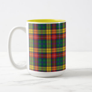 Plaid Groen Rood Buchanan Tartan Tweekleurige Koffiemok