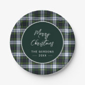 Plaid Groen Script Rustieke Clan Gordon Tartan Papieren Bordje (Voorkant)
