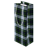 Plaid Groen Wit Gordon Tartan Feestelijke Partij Wijn Cadeautas (Achterkant Gekanteld)