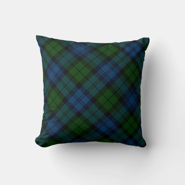 Plaid Groene Kerst Feestdagen Rustieke Tartan Kussen (Voorkant)