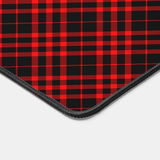 Plaid Grunge Motif Tartan Cool Rétro Noir & Rouge (Coin)