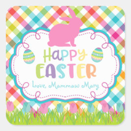 Plaid Happy Easter gepersonaliseerde stickers