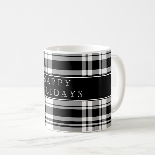 Plaid Happy Holidays Coffee Mug (Devant droit)