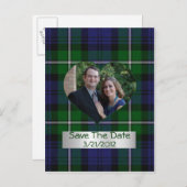 Plaid Hart Foto Opslaan van de datum Briefkaart (Voorkant / Achterkant)