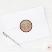 Plaid Hart Met Evergreen Branches Adres Ronde Sticker (Envelop)