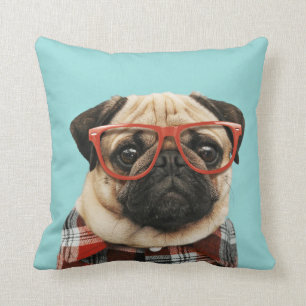 Plaid Hemd Pug Kussen