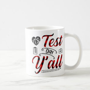 Plaid Het is testdag lang leraar examen testen Koffiemok