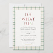 Plaid Holiday Christmas Party Invitation (Devant)