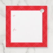 Plaid Holiday Gift Labels - Rood & Hot Pink (Achterkant)