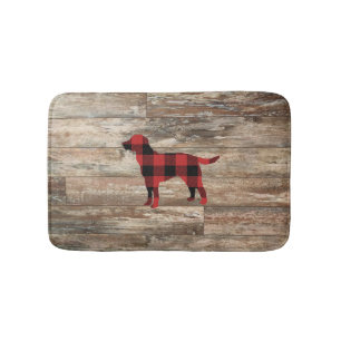 Plaid Hond Labrador Rustiek Hout Badmat