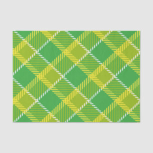 Plaid in geel en groen geometrisch patroon tissuepapier