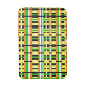 Plaid in Green, Orange & Yellow Modern Pattern Badmat (Voorkant Verticaal)