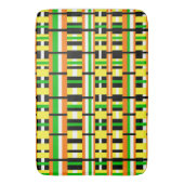 Plaid in Green, Orange & Yellow Modern Pattern Badmat (Voorkant Verticaal)