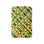 Plaid in Groen, Sinaasappel & Geel Modern Diagonal Badmat (Voorkant Verticaal)