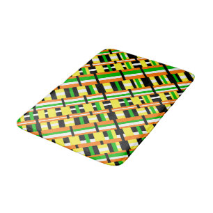 Plaid in Groen, Sinaasappel & Geel Modern Diagonal Badmat