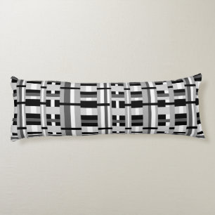 Plaid in zwart wit & grijs lichaamskussen