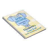 Plaid jaune et livre d'invité bleu de baby shower (Côté Droit)