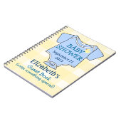 Plaid jaune et livre d'invité bleu de baby shower (Côté gauche)