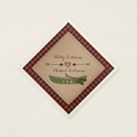 Plaid kano + hart met pijlen rustieke bruiloft
