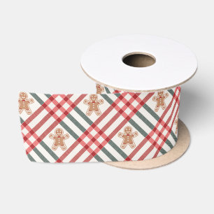 Plaid Kerst Gingerbread Rood Groen Lint