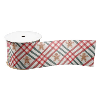 Plaid Kerst Gingerbread Rood Groen Lint
