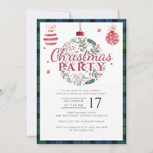 Plaid Kerstfeest Rustieke Campbell Tartan Kaart (Voorkant)