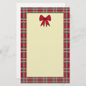 Plaid Kerstmis brief briefpapier (Voorkant / Achterkant)