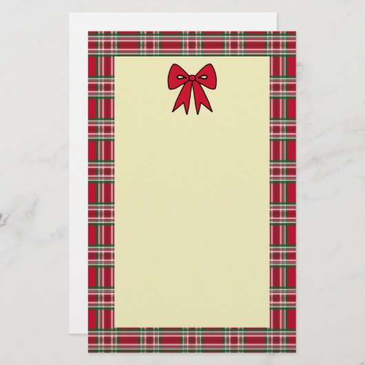 Plaid Kerstmis brief briefpapier (Voorkant / Achterkant)