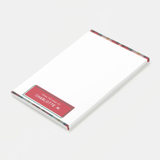 Plaid Klassieke Kleurrijke Gepersonaliseerde Schoo Post-it® Notes (Schuin)