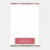 Plaid Klassieke Kleurrijke Gepersonaliseerde Schoo Post-it® Notes (Voorkant)
