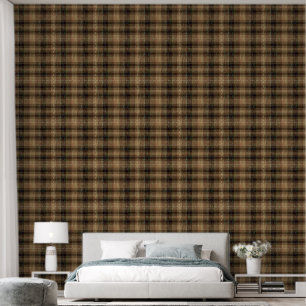 Plaid Knetterende Textuur Roest Verbrand Sienna Br Behang