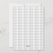 Plaid LOVE Minimal Script Grijs Verticale Kerstkaa Feestdagenkaart (Achterkant)